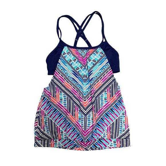 NWT $86 Jag Swim Cross Back Tankini Top Small Swimsuit Athletic Built in Bra - Picture 2 of 11